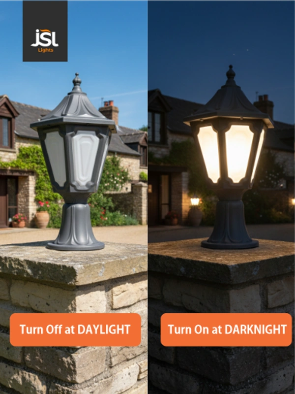 JSL Lights JSL DARK GREY KAMAL GATE LIGHT - OUTDOOR HOME DECOR GATE LAMP PILLAR | B22 HOLDER -