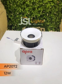 APRA AP 2072 12W White Deep Recessed COB Downlight - 12W, 4000K, White