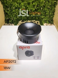 APRA AP 2072 18W Black Deep Recessed COB Downlight - 18W, 3000K, Black