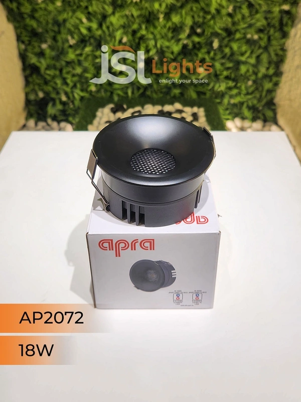 APRA AP 2072 18W Black Deep Recessed COB Downlight - 18W, 4000K, Black