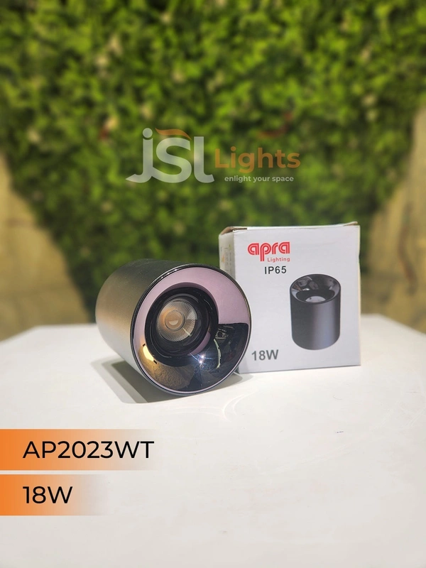 APRA AP 2023WT 18W Black PB Round Surface Cylindrical Light - 18W, 4000K, Black PB