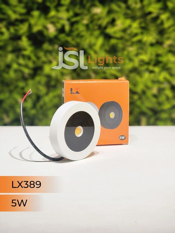 LX 389 5W White Striker Round Surface Light - 5W, 3000K