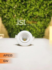 APRA AP 533 Round Deep Recessed COB Downlight - 6W, 6000K
