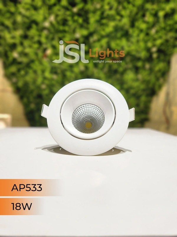 APRA AP 533 Round Deep Recessed COB Downlight - 18W, 6000K