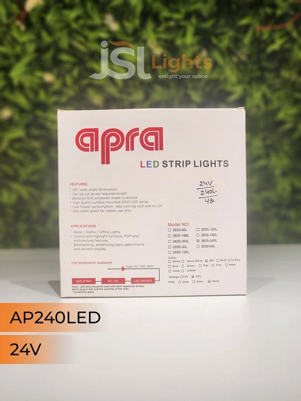APRA 24V 2835 240Led Strip Light 5Mt Pack - 240LED, WW