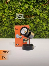 LX 135 6W LED Wall Spotlight Black Body - 6W, 3000K, Black