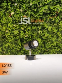 LX 135 3W LED Wall Spotlight Black Body - 3W, 3000K, Black