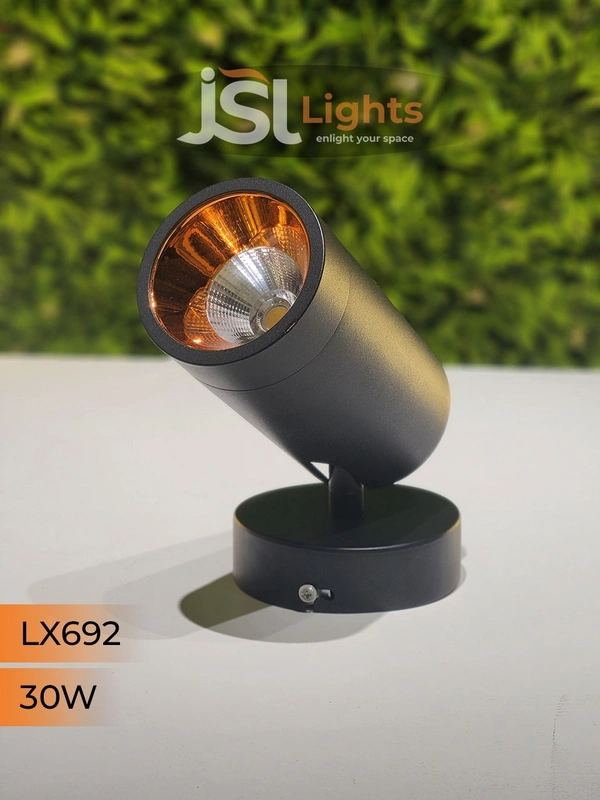 LX 692 30W LED Wall Spotlight Black Body - 30W, 4000K, Black