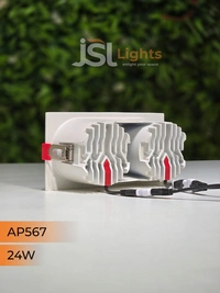 APRA567 24W PKW PB Square Recessed Linear COB Downlight - 24W, 4000K