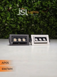 APRA AP05 6W Recessed Linear COB Downlight - Warm White | White GB Finish Adjustable 3-Lens Ceiling Focus Spotlight - 6W, 3000K, White