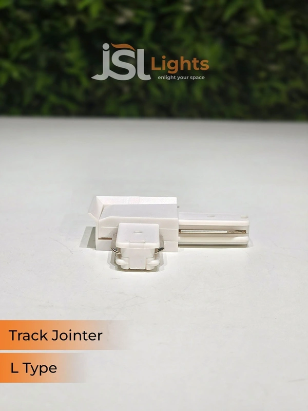 JSL APRA Spot Track Light PVC Straight Jointer  - L Jointer, White