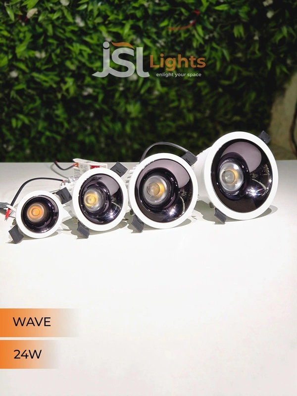 JSL Wave 24W White PB Deep Recessed COB Downlight - 24W, 4000K
