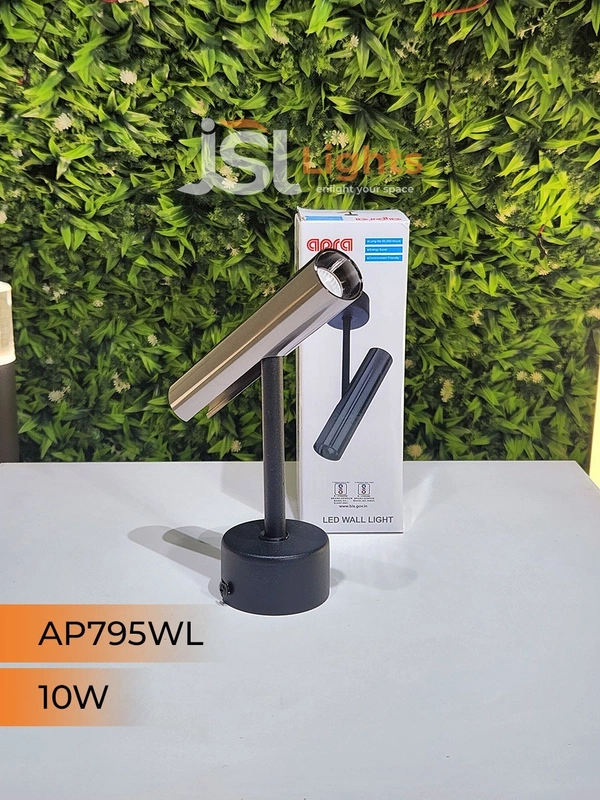 APRA AP795 10W Black PB Surface Wall Cob Focus Light - 10W, 3000K, Black PB