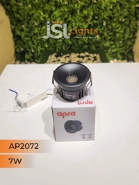 APRA AP 2072 7W Black Deep Recessed COB Downlight - 7W, 4000K, Black