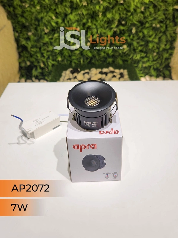 APRA AP 2072 7W Black Deep Recessed COB Downlight - 7W, 4000K, Black