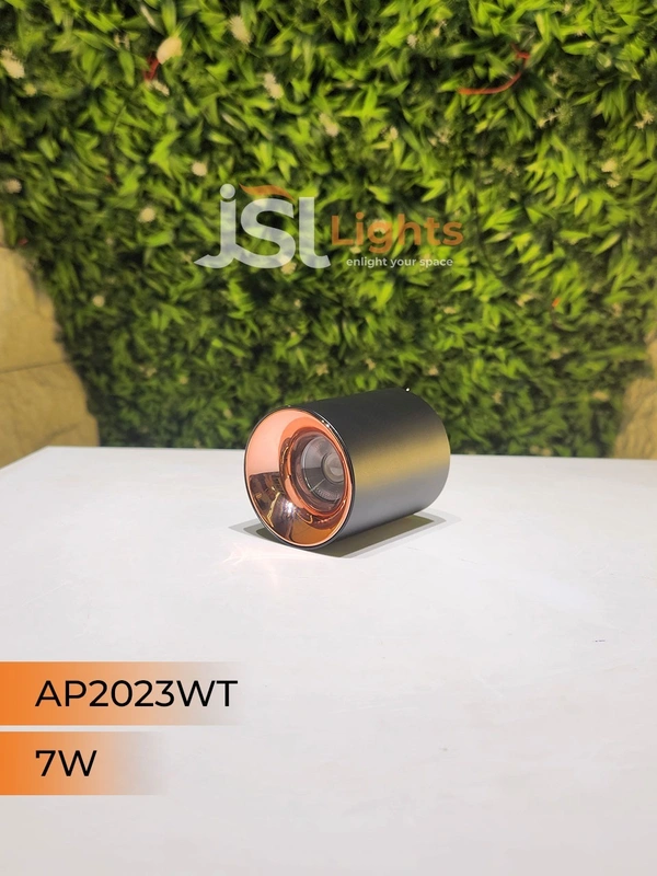 APRA AP 2023WT 7W Black RG Round Surface Cylindrical Light - 7W, 4000K, Black RG
