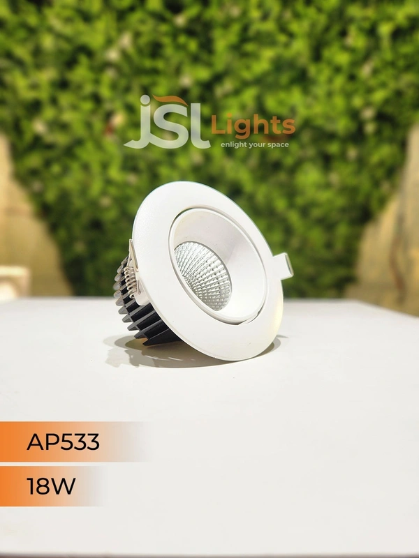APRA AP 533 Round Deep Recessed COB Downlight - 18W, 6000K