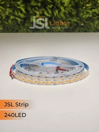 JSL 12V Warm white LED Strip Light – 240 LEDs/m | 3000K | 5M Roll | 9mm Width - 240LED, WW