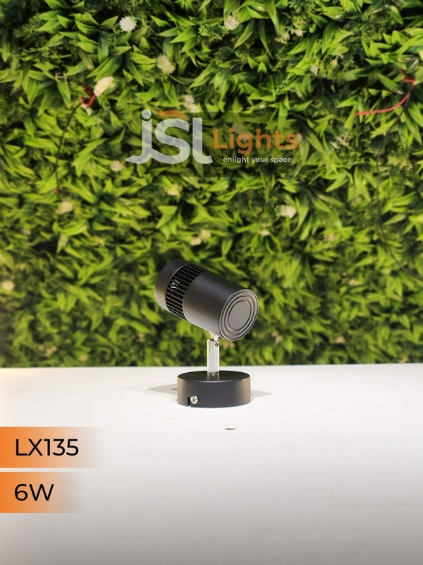 LX 135 6W LED Wall Spotlight Black Body - 6W, 3000K, Black