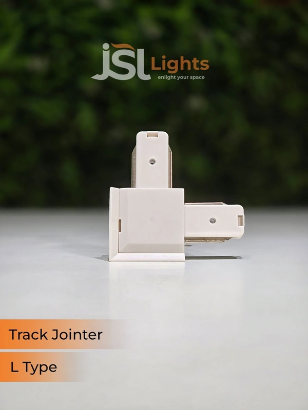 JSL APRA Spot Track Light PVC Straight Jointer  - L Jointer, White