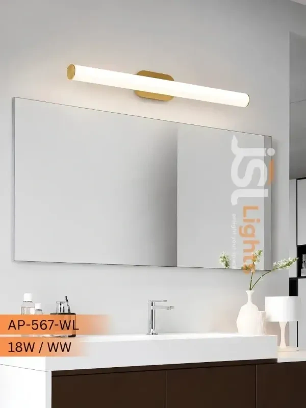 APRA AP-567 18W LED Mirror Front Light | Luxury Gold Wall Light | Warm White Anti-Rust Bathroom Vanity & Dressing Table Lighting