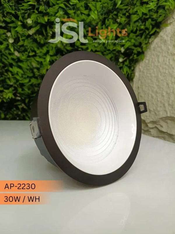 APRA AP-2230 Premium 30W COB LED Downlight |Black Deep Recessed Ceiling Light - Cool White Bright Office Lighting |COB Spot Light