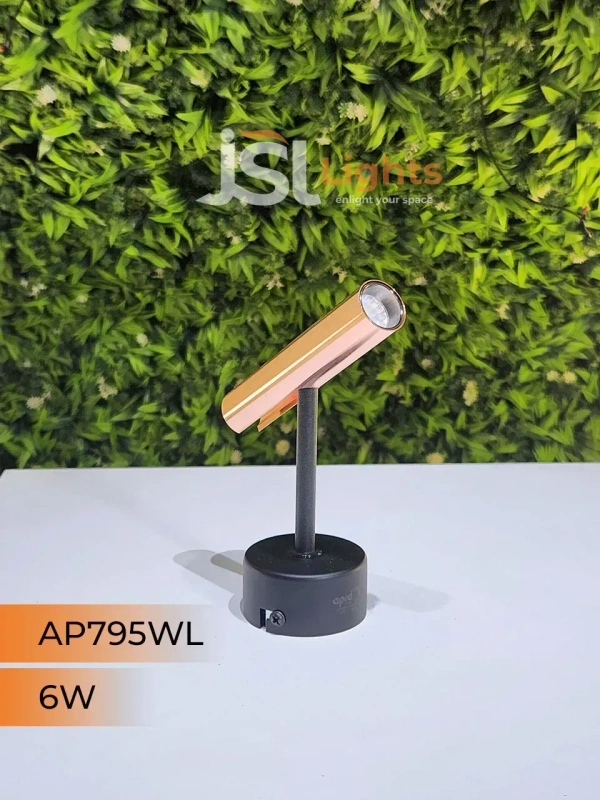 APRA AP795 6W Black RG Surface Wall Cob Focus Light - 6W, 3000K, Black RG