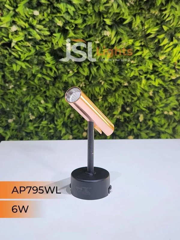 APRA AP795 6W Black RG Surface Wall Cob Focus Light - 6W, 3000K, Black RG