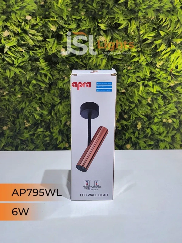 APRA AP795 6W Black RG Surface Wall Cob Focus Light - 6W, 3000K, Black RG