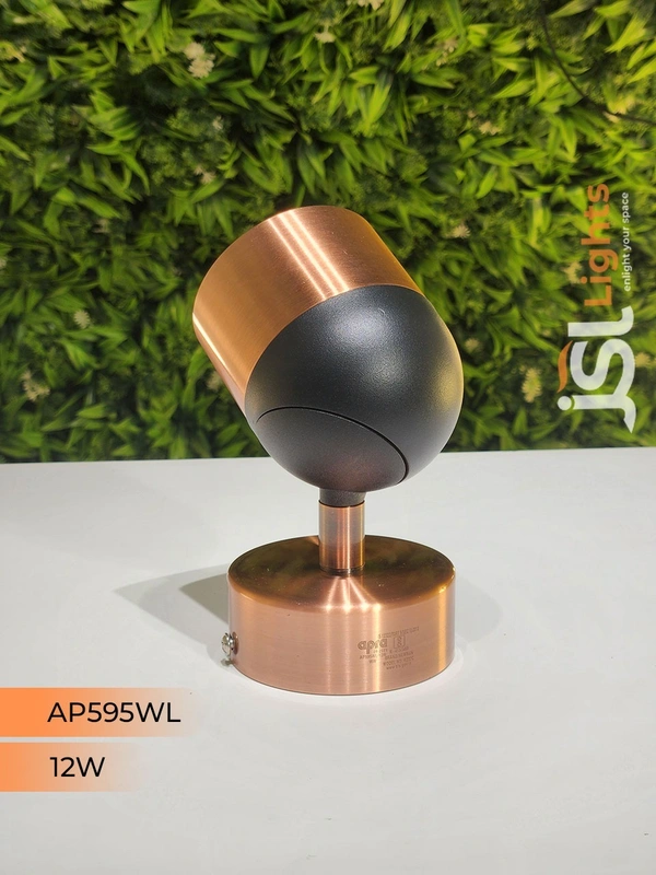 APRA AP595 12W Black RG Surface 360° Wall Cob Focus Light - 3000K, CP