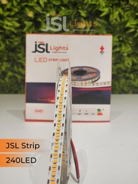 JSL 12V Warm white LED Strip Light – 240 LEDs/m | 3000K | 5M Roll | 9mm Width - 240LED, WW