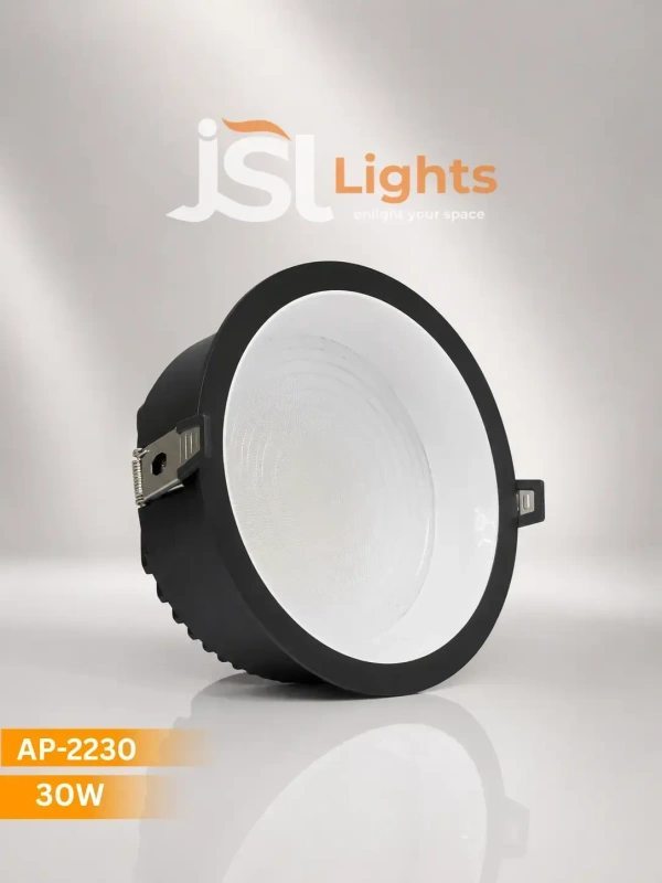 APRA AP-2230 Premium 30W COB LED Downlight |Black Deep Recessed Ceiling Light - Cool White Bright Office Lighting |COB Spot Light - 4k