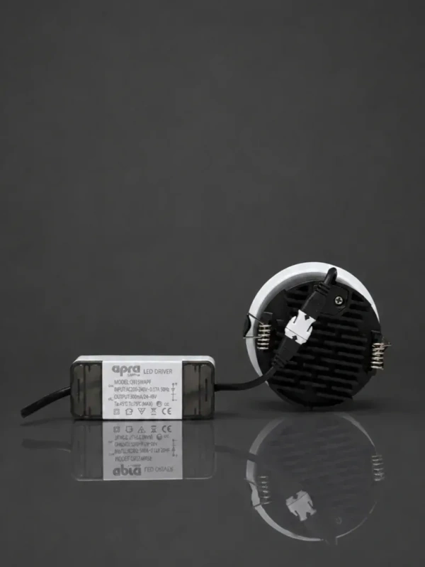 APRA AP-505 12W COB LED Recessed Downlight - Premium Black Spotlight | Warm White Ceiling Concealed Light - 12W, 3000K