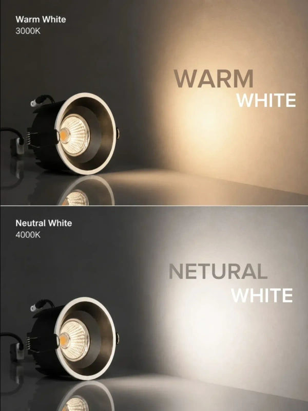 APRA AP-505 Premium 18W Deep Recessed COB Ceiling Light - Matte Black Spotlight |Natural White High-Brightness Light - 18W, 4000K