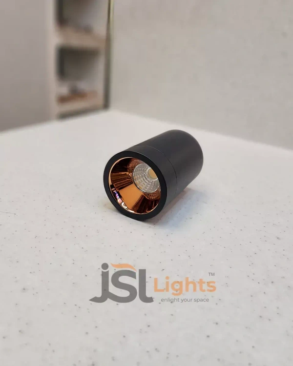 LX392 6W Round Black RG Surface Cylinder Light - 6W, 3000K, RD