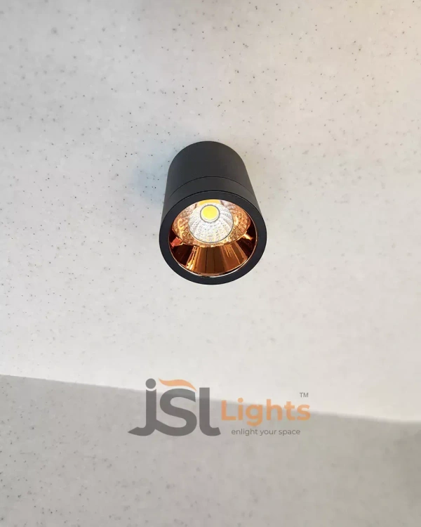 LX392 6W Round Black RG Surface Cylinder Light - 6W, 3000K, RD