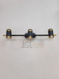 LX 087 17W Black Gold Wall Mirror Light Warm White  - 17W, Black GD