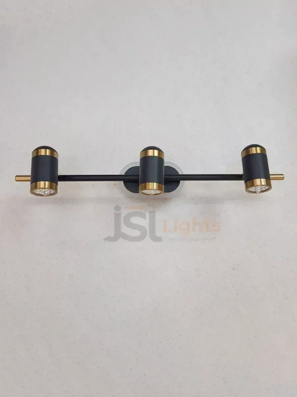 LX 087 17W Black Gold Wall Mirror Light Warm White  - 17W, Black GD