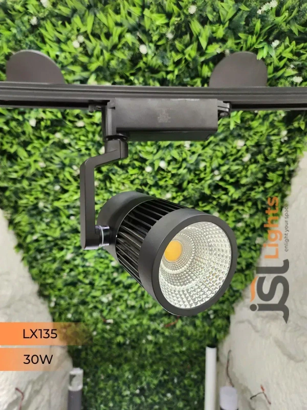 LX 135 30W LED Track Spotlight Black Body  - 30W, 3000K, Black