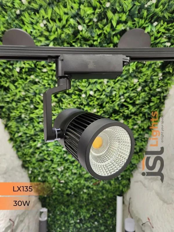 LX 135 30W LED Track Spotlight Black Body  - 30W, 3000K, Black