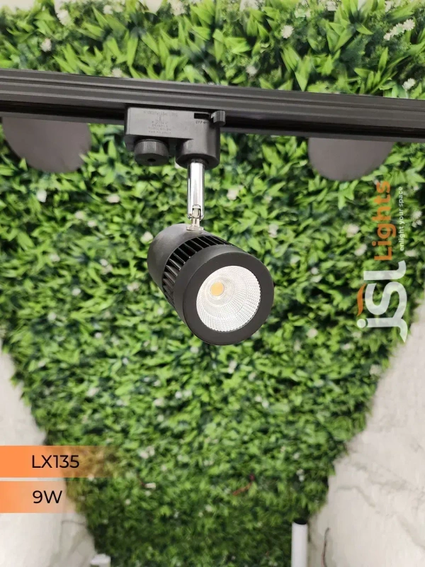 LX 135 9W LED Track Spotlight Black Body  - 9W, 3000K, Black