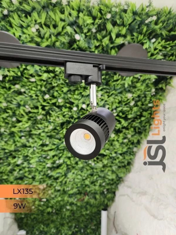 LX 135 9W LED Track Spotlight Black Body  - 9W, 4000K, Black