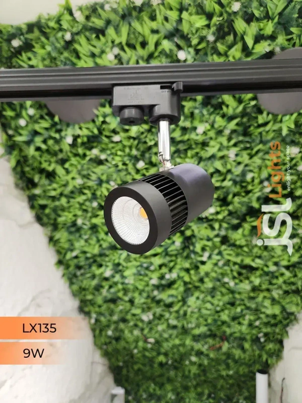 LX 135 9W LED Track Spotlight Black Body  - 9W, 6000K, Black