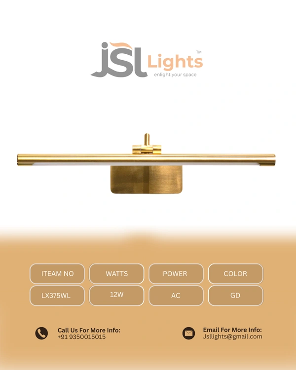 LX 375 12W GD Wall Mirror Light 3CCT - 12W, GD