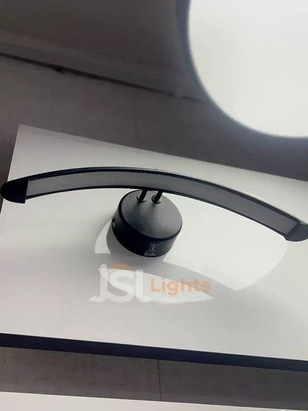 LX 876 12W Black Curve Mirror Light - 12W, 3CCT, Black