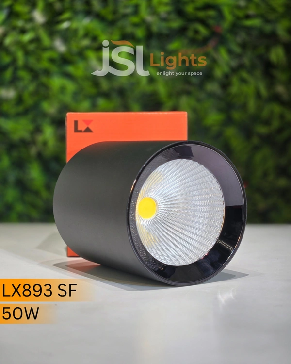 LX Lx 893 50W Round Surface Cylindrical Light - 50W, 3000K, Black PB