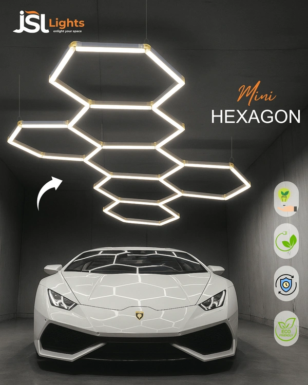 Apra Car Garage Mini Honeycomb Lamp Hexagonal Hanging Workshop LED Light Car Washing Lamp - Mini Hexagon Light, 6000K
