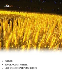 JSL LED Wheat Garden Light (10 Pcs Set) – IP65 Waterproof Artificial Grass with Warm White 3000K LEDs for Outdoor Decoration -