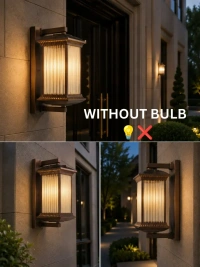 AB705 Heritage wall Brown Luxury Outdoor Wall Lantern - Premium Ribbed Glass Exterior Gate & Pillar Light with Antique Bronze Finish