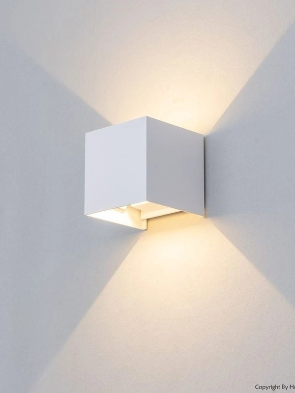 LX5910 10W Adjustable Black Outdoor UP Down Wall Light - White